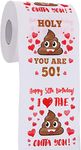 AOZITA 50th Birthday Gifts for Women Men, Happy Prank Toilet Paper, 50th Birthday Decor, Party Supplies Favors, Funny Gag Gifts Novelty Bday Present for Him, Her, Friends, 380 Sheets & 3 Layers