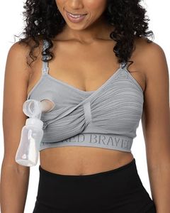 Kindred Bravely Sublime Pumping Bra Hands Free, Adjustable Pumping & Nursing Bra with EasyClip for All Breast Pumps (Grey, Large)