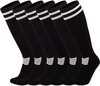 YMYDYFC Kids Soccer Socks Toddler Soccer Socks Boys Girls Athletic Socks Youth Knee High Socks 4-12Years Black_3pack Small(4-8Years