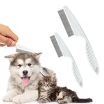 Multifunctional Pet Hair Comb Tear Stain Removal, 2024 New Magic Pets Grooming Comb Kit for Small Dogs Puppies, 2 in 1 Dog Combs Tooth Stainless Grooming Massage Dual-Sided Comb (White)