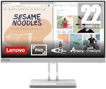 Lenovo L-Series 54.48 cm (21.4inch) | FHD Ultraslim Monitor |16.7Mn Colors, 75Hz, 4ms, AMD FreeSync, HDMI,TUV Eye Comfort & Low Blue Light, Smart Display Customization Artery, Grey, L22e-40