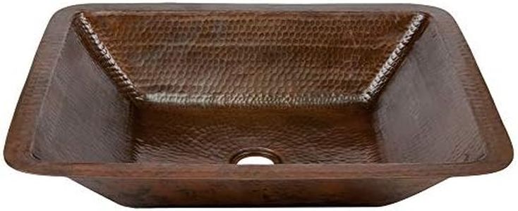 Premier Copper Products LREC19DB 19-Inch Hammered Copper Bathroom Sink, Oil Rubbed Bronze