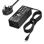 65W USB C ThinkPad Laptop Charger, Compatible with Lenovo ThinkPad T14 T15 T480 T480s T490s T490 X390,ThinkPad X1 Carbon,Yoga C930 920,Lenovo Chromebook C330 S330 100e 300e 500e Type C Power Supply