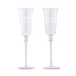 Refined Etched Flutes - Bride and Groom Flute Set