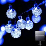 Garlocht Solar String Lights Outdoor Waterproof, 50LED 23ft 8 Modes Solar Fairy Lights Outside/Inside Lighting for Garden, Trees, Patio, Christmas, Weddings, Parties (Blue)