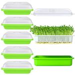 SHUESS 6 Pack Seed Sprouting Tray with Drain Holes BPA Free Nursery Tray Microgreens Growing Trays Wheatgrass Grower Sprouting Container Seed Germination Propagation Trays for Garden Home Office.