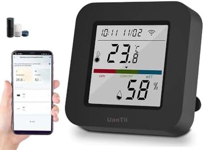 UanTii 4 in 1 Tuya Smart Universal IR Remote with Temperature Humidity Sensor with Display WiFi Infrared Remote for Air Conditioner, TV.etc Compatible with Alexa Google Assistant