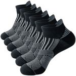 Niofind Mens Trainer Socks, Cotton Ankle Socks for Men Women, Breathable Sports Socks for Running, Walking, Gym, Multipack (6 Pairs), 9-11, Black