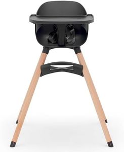 Lalo The Chair Convertible 3-in-1 High Chair for Babies & Toddlers, Dishwasher Safe Tray, Adjustable Footrest, Licorice