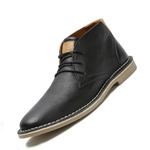 LOUIS STITCH Chukka Boots Men| Leather Shoes for Men | High Ankle Boot| Formal Office & Business Wear Shoes | Hiking Boots for Men | Stitch Down Desert Boots | Size-UK09 Obsidian Black (SDCKPDJB_)