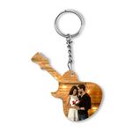 MUSHA Personalized Acrylic Photo Keychain Custom Picture Key Ring - Single Sided - Multi Shapes - 3.9x6.4cm Photo Size (Guitar)