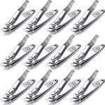 12 Pcs Slanted Edge Nail Clippers Metal Side Cuticle Clippers for Nails Cutting Curved Nail Edge Trimmer Cutter Angled Travel Pedicure Manicure Tool