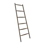 Navaris Bamboo Towel Ladder - Wooden Rack Rail Blanket Towel Clothes Linen Railing Hanger for Bathroom Bedroom - Wood Towel Holder Stand - Dark Brown