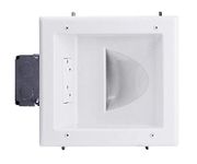 DATA COMM Electronics 45-0032-WH Commercial Grade Recessed AV/HDMI Cable Conceal Plate with 20 Amp Dual Power Receptacle, White