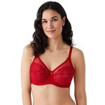 Wacoal Women's Retro Chic Full Figure Underwire Bra, Barbados Cherry/Lurex, 38DD