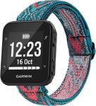 Band Compatible with Garmin Forerunner 35，Embroidery Stretchy Wristband Loop Adjustable Strap for Forerunner 35 (Green Arrow C)