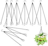 Esforzarse 8 Pcs Hanging Baskets Chains, Long Hanging Chains for Plants Flower Pot Basket Chains 3 Point Replacement Chain Hangers, Chain for Bird Feeder Sticks, Lantern Chain, Hanging Planters