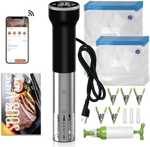 Sous Vide Machine Wi-Fi, Cattleman Cuisine Sous Vide Cooker, Immersion Circulator, Suvee Cooker Kit with 30 Vacuum Bags, Vacuum Pump, Cookbook, Accurate Temperature&Timer, 1000W, IPX7 Waterproof,