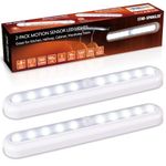 STAR-SPANGLED 11 inch Motion Sensor Lights Indoor AA Battery Powered, Stick on LED Light for Cupboard, Wardrobe, Closet, Stairs, Under Cabinet, Kitchen, Hallway (White, 2 Pack)