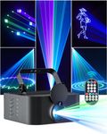 LeLeght Disco Light Party Light, 3D Animation DJ Light, Party Light with Remote Control,Sound Controlled and DMX512 Beam Effects for Party Live Shows Club Halloween Christmas