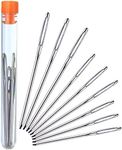 KUUQA 9 Pieces Steel Yarn Knitting Needles Large-eye Blunt Needles Sewing Needles for Cross Stitch Crocheting, Lace, Doilies Flower Projects （3 Size）