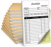 Homvle 12 Pack Invoice Receipt Book with Carbon Copies 8.3x5.5 Inches, 2-Part Carbonless Sales Invoice Book for Small Boutique Business, 50 Sets(invoice)