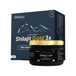 Miduty Shilajit Gold 3X Resin 500–1000mg Serving - Pure Himalayan Shilajit with Gold & Ashwagandha - 100% Ayurvedic - Coffee Free Formula - Lab Tested- 20 grams