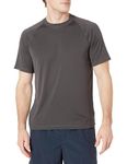 Amazon Essentials Men's Slim-Fit Short-Sleeve Quick-Dry UPF 50 Swim Tee, Dark Grey, M