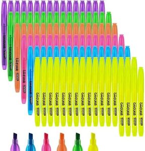 SMELHA Highlighters - 100 Pack Assorted Colors, 6 Colors Bulk, Chisel Tip, Quick Dry, Suitable for Offices, Schools, Home