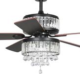 DWVO Chandelier Ceiling Fan Light w