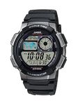 Casio Men's Silver-Tone and Digital Sport Watch Black AE1000W-1BVCF