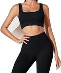 JN JANPRINT Workout Outfits for Women 2 Piece Set Ribbed Seamless Yoga Outfits Crop Top Leggings Exercise Sports Bra Tracksuits Set