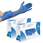 Farla MediHands Blue Medium Vinyl Gloves - Box of 200 Disposable Vinyl Gloves - Medical Gloves - Powder Free, Latex Free, & Protein Free Gloves - Multi-Purpose, Single Use