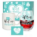 Before Patients, After Patients Gifts Set - 11 oz Coffee Mug and 19 oz Wine Glass Set Gifts Idea for Nurse, Dentists, Doctors, Hygienists, Physician, Unique Graduation Birthday Gifts