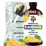 Lemon Essential Oil (4oz/120ml) - Pure And Natural Lemon Oil great for diffusers, humidifiers, home bath, cleaning, yoga, DIY soaps and DIY scented candles