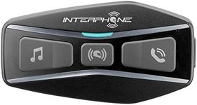 Interphone UCOM4 - Single Pack - Bluetooth 5.0 Intercom for Motorcycle, Group Use at 4, Distance 1 Km, Autonomy Up to 15 Hours, MP3, GPS, IP67 Waterproof, Universal, Black