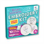 CraftLab Embroidery Sewing Kit for Beginners, Kids Craft Kit Gift for Girls Boys Ages 8-12, 10 Projects, Embroidery Hoops, Fabric, Patterns, Floss, Needles, Needlepoint Cross Stitching Supplies