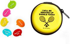 Tennis Vibration Dampener in Funny Zipper Gift Pack (Pack of 6). Best Shock Absorber for Your Racket and Strings