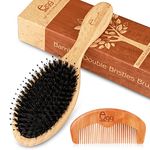 BLACK EGG Boar Bristle Brush for Wet/Dry Hair - Smoothing, Massaging, Detangling, Reduce Frizz, Restore Shine - Bamboo Brush for Women, Men, Kids