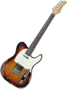 Censtar Relic Electric Guitar,ELM Body and Maple Neck,Bone Nut,6-String Relic Guitar,Professional/Full Size/Electric Guitars for Adults.