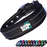 Black Rhino - The Comfort Collar Ultra Soft Neoprene Padded Dog Collar for All Breeds - Heavy Duty Adjustable Reflective Weatherproof (Medium, Black)