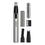 Wahl Micro Finisher Nose Hair Trimmer for Men and Women 3-in-1 Nose Trimmer and Ear and Eyebrow Trimmer, Lithium Battery Powered, Washable Heads, Pocket size