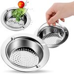 ZIBUYU® Sink Strainer Stainless Steel Waste Strainer for Kitchen Sink Drainer Net Strainer for Bathroom & Kitchen Sink Mesh Strainer, (4.33 inch) - 1 Pack