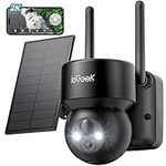 ieGeek 360°Wireless Solar Camera - 2K Solar Security Camera Outdoor with 5200mAh Rechargeable Battery,PTZ Battery Wireless wifi CCTV Camera Systems, Color Night Vision,PIR Motion Detection, IP65