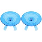 Mipcase 2pcs Non Silent Cm Exercise Jogging Pig Wheel- Flying Mice Blue Little Cage Small Disc Slip Plastic Hedgehog Critters Playing Hamsters Rat Squirrels Ball Toys Run Gerbils Gerbil