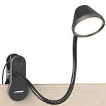 LEPOWER Clip on Light, Dimmable Book Light for Reading in Bed, 300 LM Clip on Lamp, 5 Color Temperatures Clamp Light, Night Light Mode, Timer Setting, 2%-100% Brightness, for Bed, Headboard and More