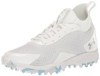 Under Armour Women's Glory 2 Turf Lacrosse Shoe, (100) White/White/Silver, 8