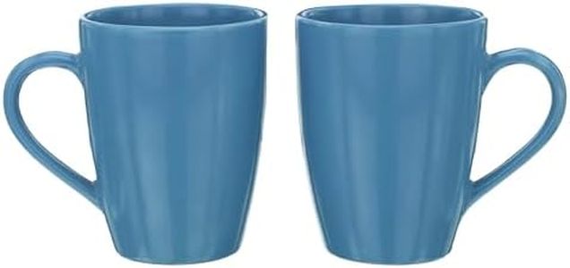 CRAF10 EXQUISITE SOLID Ceramic Coffee Mugs - Set of 2, Microwave Safe, Light Blue Color - 340ml Capacity