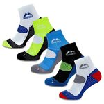 More Mile London (5 Pair Pack) Mens Cushioned Running Socks , Multi-coloured, UK 11-13