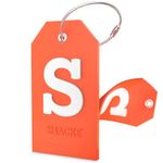 Initial Luggage Tag with Full Privacy Cover and Stainless Steel Loop – (Letter S)